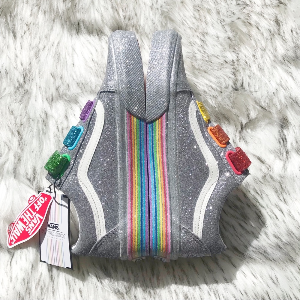 VANS OLD SKOOL V FLOUR SHOP SILVER RAINBOW Glitter - Picture 5 of 7